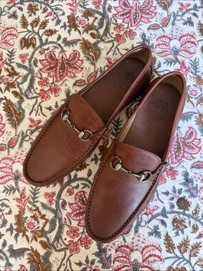 Onward Reserve Men's Brown Leather Bit Slip-On Loafers 12M